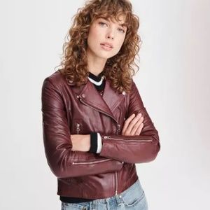 Rag&bone Mack Leather Jacket Burgundy